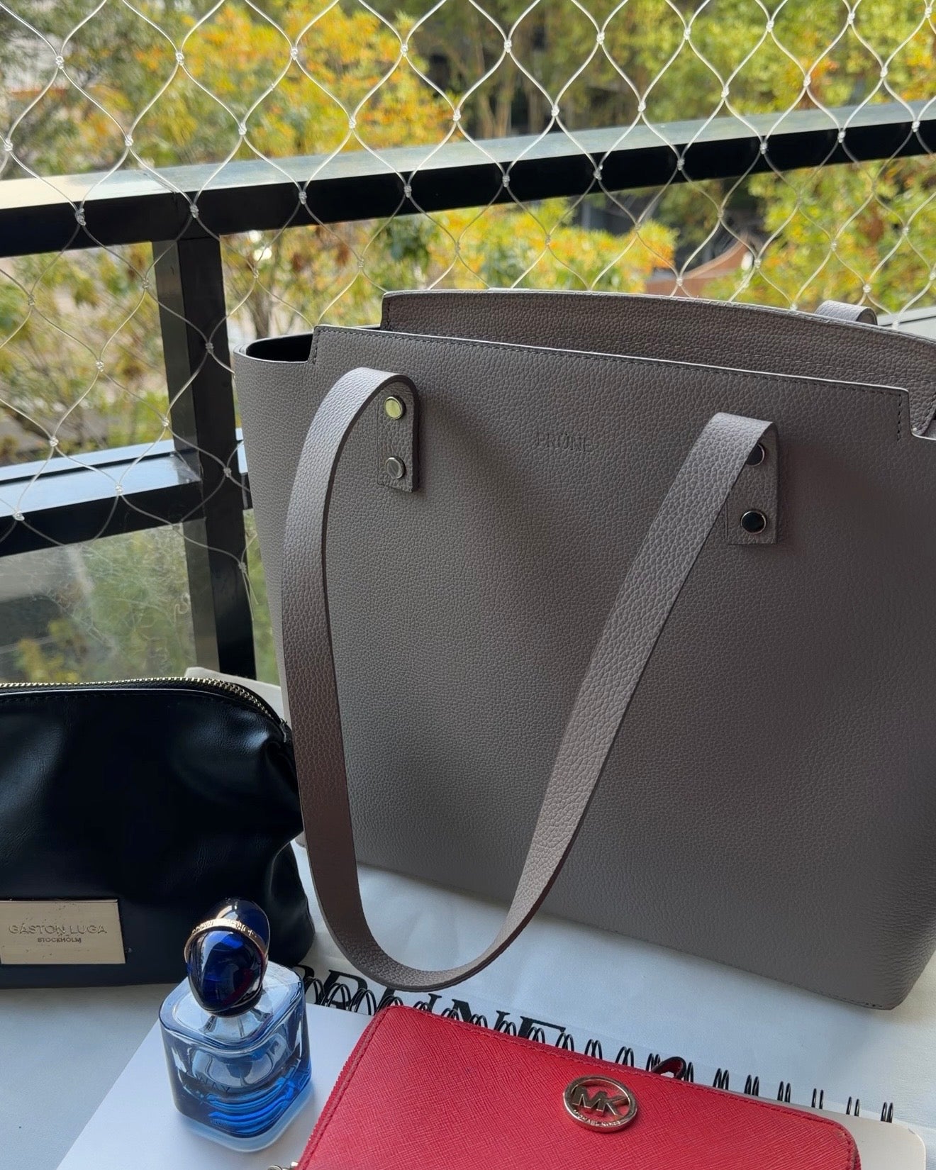 Shopper taupe - cuero legítimo