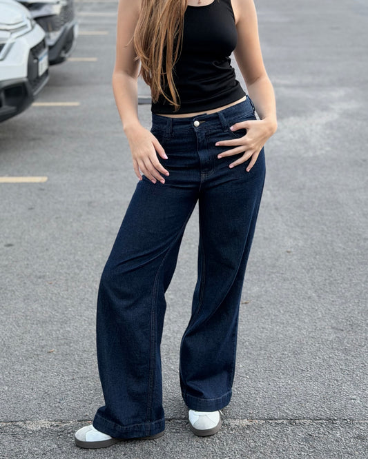 Wide leg jean - 100% cotton