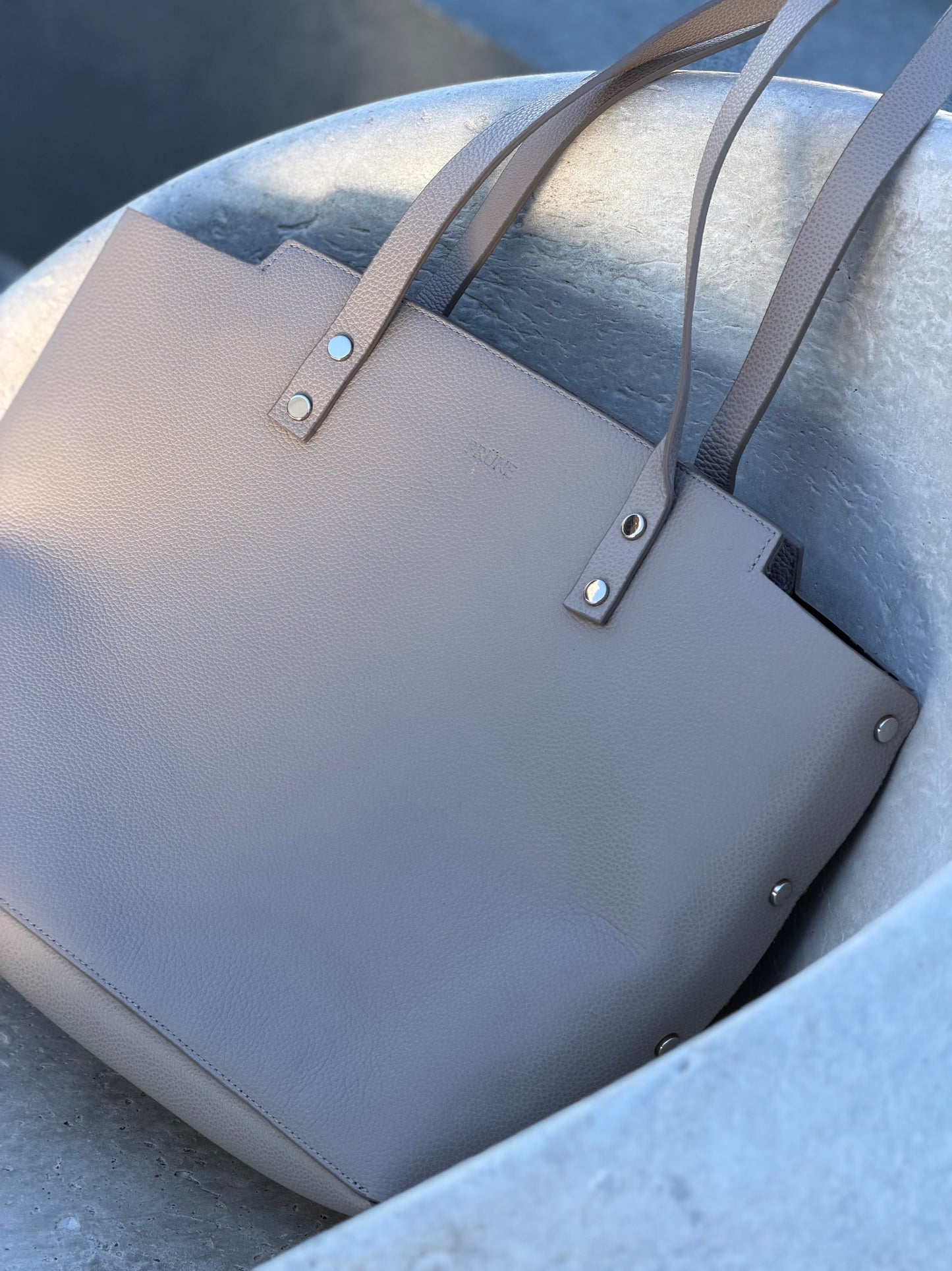 Shopper taupe - cuero legítimo